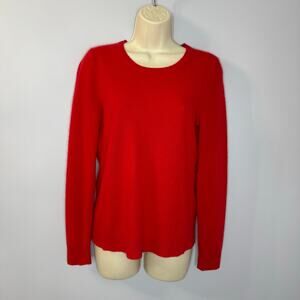 Lord & Taylor Cashmere Crew Neck Long Sleeve Red Soft Luxury Women's M